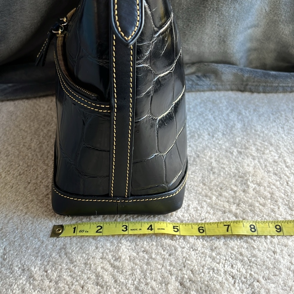Dooney & Bourke Black Crocodile-Pattern Leather Handbag - Picture 13 of 15